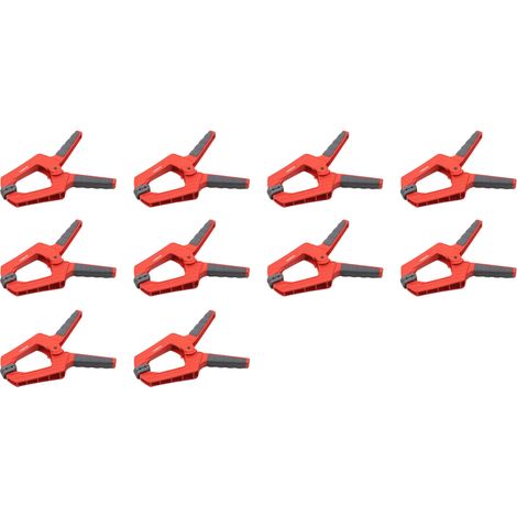 Meister Federzwinge - 100 mm Spannweite - 10 Stück - Bewegliche Spannbacken - Sicheres & einhändiges Fixieren von Werkstücken / Profi-Leimzwinge / Universalklemme / Montageklemme / 5217140