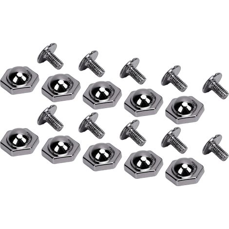 Lot de 50 rivets et clous hexagonaux en métal de 10 mm, vis fendues, pour travaux manuels en cuir, reliure et décoration de vêtements, couleur canon de fusil (1/5)
