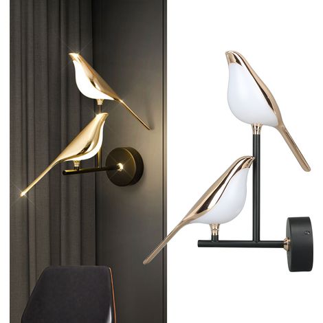 Applique murale oiseau, luminaire mural créatif nordique, applique murale oiseau créative, lampe décorative pour salon et chambre (1/5)