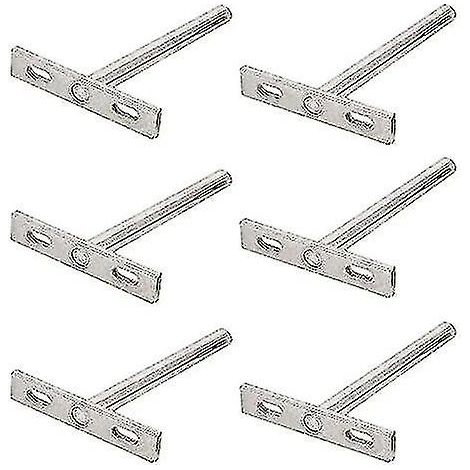 Lot de 6 supports d'étagère invisibles, équerres en T, fixations pour étagères flottantes, compatibles avec tous types d'étagères et de décorations murales (3) (1/5)