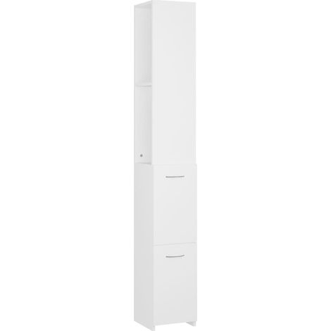 Les Tendances – Armoire murale de salle de bain blanche 25x25x170 cm – Aggloméré durable – Design épuré pour rangement optimisé – Assemblage requis