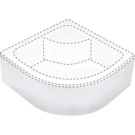 COPRI PIATTO DOCCIA SEMI-CIRCOLARE 80X80 CM BIANCO KTD 042O (1/2)