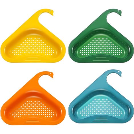 Ensemble de 4 égouttoirs triangulaires pour évier, panier d'égouttage multifonction-AquaForge (1/2)