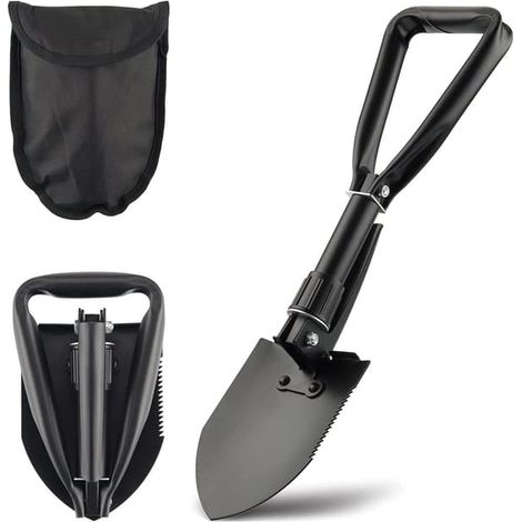 Pelle militaire pliable avec hache et scie – pour camping (1/5)
