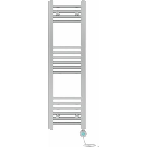 Pre-filled Bathroom Straight Electric Heated Towel Rail Radiator Thermostatic 1000x300mm Chrome