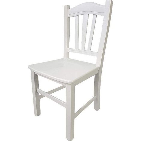 Sedia in Legno modello Silvana – Seduta massello - Vari colori Colori Legno: Bianco Opaco