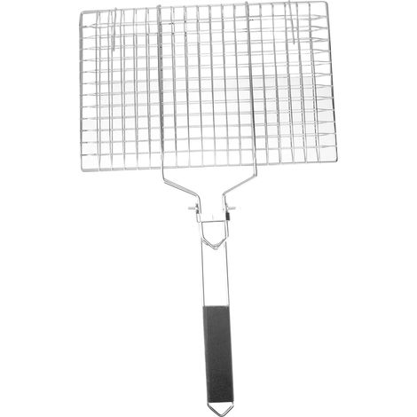Filet à churrasco, grille amovible et pliable en acier inoxydable avec poignée, emballage de rangement (1/5)