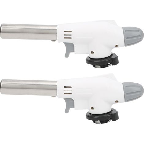 2 Chalumeaux Pistolet Flamme Gaz Portable Mini Briquet Torche pour Cuisson BBQ Camping Chauffage Main (1/5)