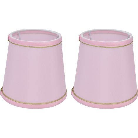 Lot de 2 abat-jour roses de style européen E14 pour lustre, lampe de table ou applique murale - Décoration intérieure (1/5)
