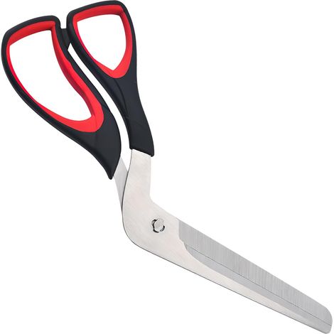 Ciseaux à pizza de 27 cm, ciseaux à pizza et coupe pizza avec lame tranchante en acier inoxydable, coupe pizza, ciseaux de cuisine multifonctionnels, outils à pizza, noir/rouge (1/5)