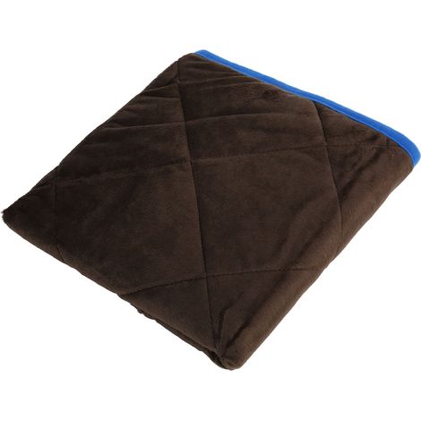 Tapis d'apprentissage de la propreté lavable pour chien, auto-chauffant et réutilisable, couleur café, bordure bleue, taille M (48 x 70 cm / 18,9 x 27,56 pouces) (1/5)