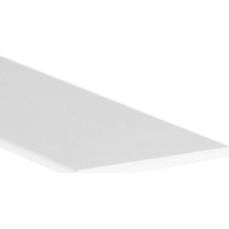 Barra plana de aluminio, acabado en blanco y 1000 mm de largo. Ref. 9002.20.01