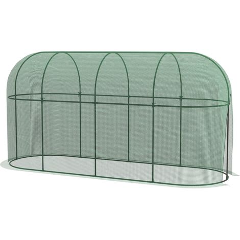 Filet anti-oiseaux, cadre en métal, porte à fermeture éclair, facile à monter et à démonter, 3 x 1 x 1,5 mètres, vert.