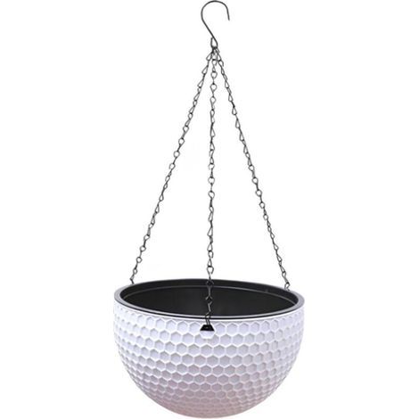 Blanc Panier De Fleurs �� Suspendre,Jardini��res Suspendues, Pots De Fleurs Suspendus, avec Trous De Drainage Et Bouchons, pour Int��rieur Ext��rieur