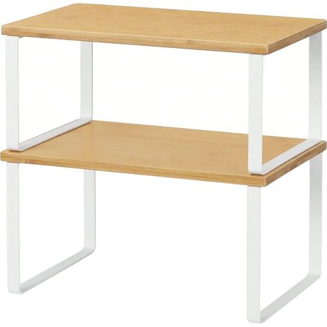 Gewürzregal, erweiterbares Design, stapelbarer Organizer, Braun, 2-stufig (1/2)