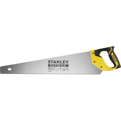 Stanley Jet Cut Fine PVC Scissors – 550mm Long, Ergonomic Bimaterial Handle, Precise 45° and 90° Markings, 11 TPI for Fast Cutting and Fine Finish