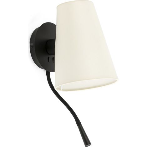 LUPE Aplique con lector negra/beige (1/4)