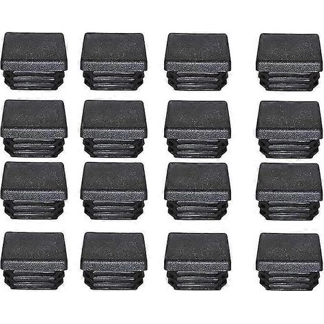 KLVGTIFS PU - Bouchons en plastique noirs carrés 40 x 40 mm pour extrémités de tubes (lot de 16)