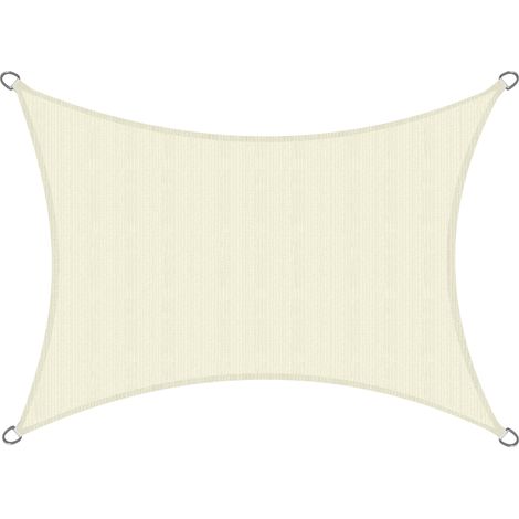 Voile d'ombrage rectangulaire 5x6m SolVision HS9, Crème