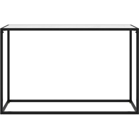 Maison Exclusive - Tavolo Consolle Bianco 120x35x75 cm in Vetro Temperato (1/5)