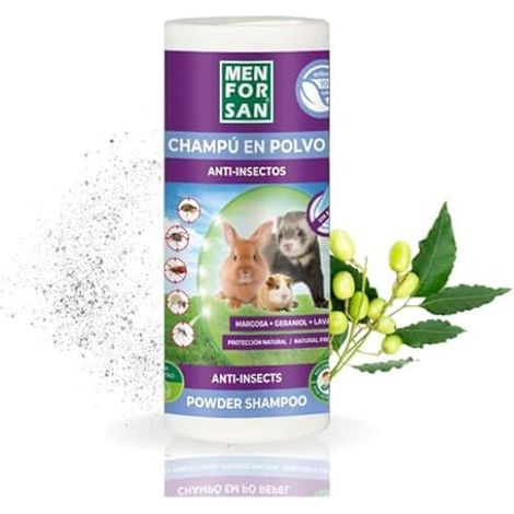 Shampoo in Polvere - MENFORSAN - Roditori, Conigli e Furetti - Vegano - Elimina gli Odori - Pulizia a Secco (1/2)