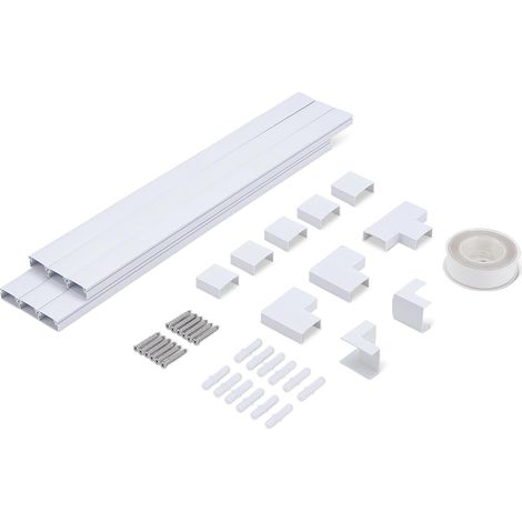 Cache-Câbles pour Gestion des Câbles sous Le Bureau, pour Mur, TV, Maison Et Bureau, 238,8cm, Blanc (1/5)