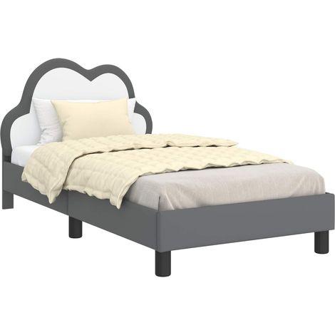 Children's Bed Frame with Headboard Light Grey 80 x 160 cm PU vidaXL