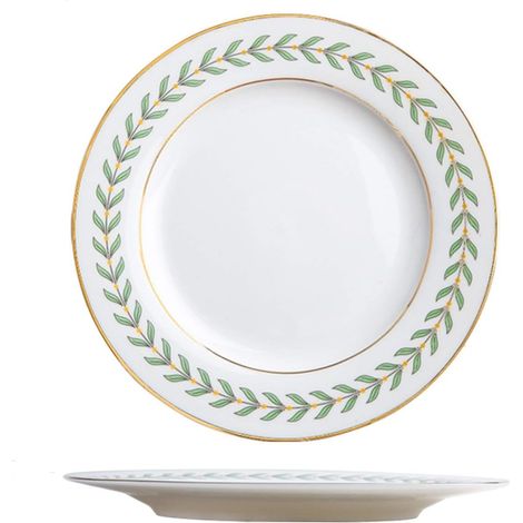 breakfast plate with gold rim and floral motifs for dessert