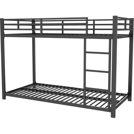 GagaLit superposé pour enfants 90200, lit en fer, lit superposé en fer, forme classique, noir (1/5)