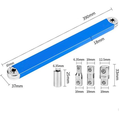 Clé D'extension Décalée, Télectricité d'extension Décalée, Outil à Douille Prêt à Percussion avec Adaptateur d'entraînement 1/2", 1/4" et 3/8", clé d'extension Offset (1/3)