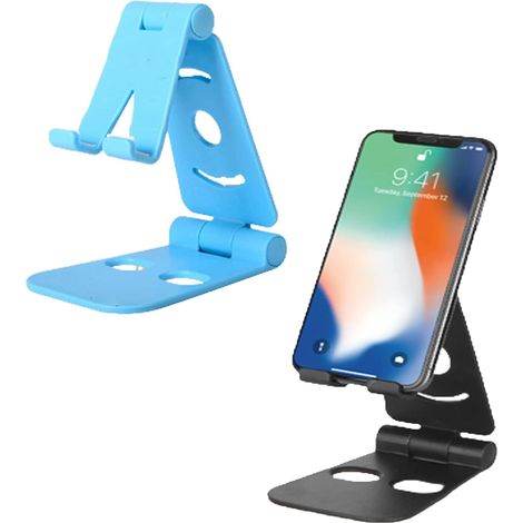 Pack Mounted Foldable Phone Holder, Adjustable Angle Desktop Cell Phone Holder, Compatible with Apple Samsung/Huawei/and Other Smartphones (4-9.7 Inches)