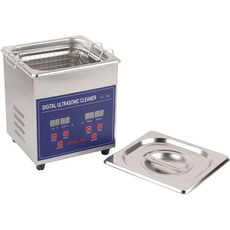 Nettoyeur à ultrasons 40 kHz, 2 L, en acier inoxydable, pour lunettes, montres, bagues, petites pièces, circuits imprimés, prise UE 200-240 V (1/5)
