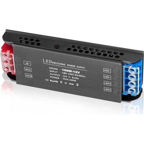 Transformateur LED 12 V 100 W, transformateur LED 230 V vers 12 V CC, alimentation à découpage (1/5)