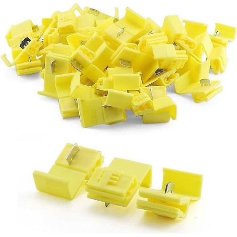 Connecteur de fil sans soudure à double rangée (jaune) - 50 pièces (1/4)