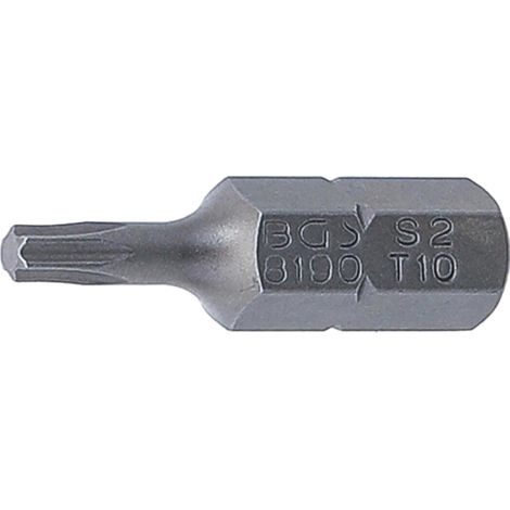 1 - Embout - Profil T - Acier Chrome-vanadium - Pour Vis Torx T10 - Usage Mécanique - Argent - 25x6,3 mm (1/2)