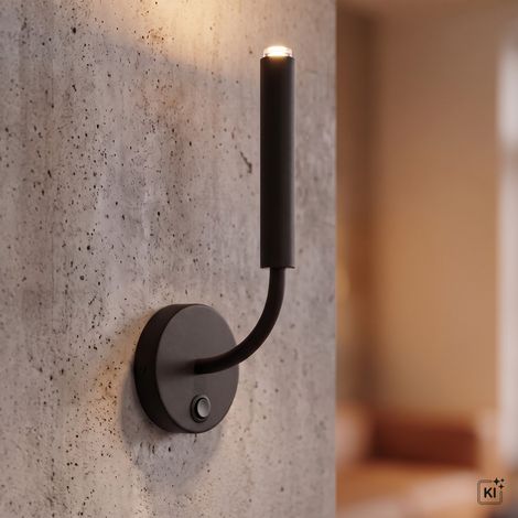 Wandleuchte mit Schalter Schwarz Metall G9 (1/5)