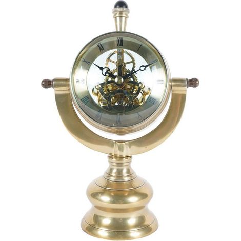 Columbia Mantle Clock - Aluminium - L11 x W18 x H26 cm - Brass