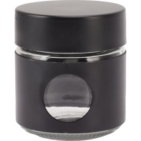Récipient en acier inoxydable et verre pour café, boîte de conservation hermétique pour grains de café, pot alimentaire de cuisine noir (1/5)