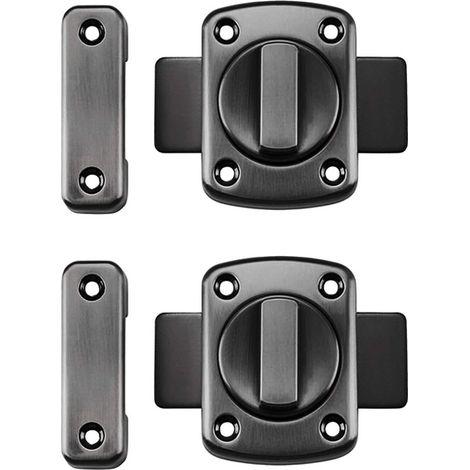 Verrou de salle de bain, 2 verrous à pêne battant, verrou de porte en alliage de zinc avec 6 vis, sécurité renforcée pour salle de bain domestique