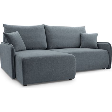 Selsey Netarro - Ecksofa mit Schlaffunktion, Bettkasten und Chenille-Bezug, dunkelgrau, links (1/5)