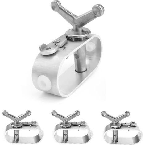 4 Pièces de Tendeur pour Corde à Linge Extérieure, Tendeur de Câble en Alliage d'Aluminium, Crochet de Tension Facile à Utiliser, Sans Corde (1/4)