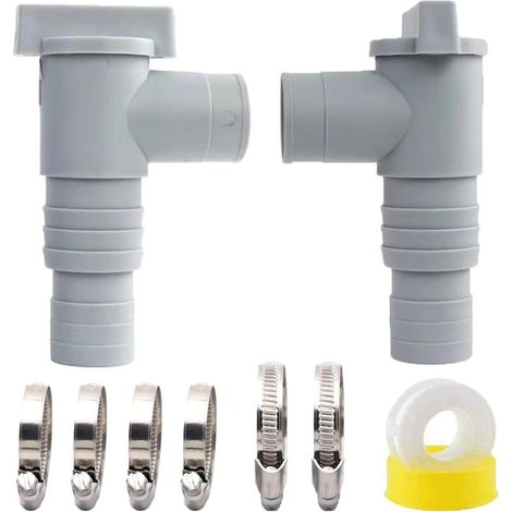 2er-Set Schwimmbad-Wartungs-/Absperrventil mit 32/38-mm-Schlauchanschluss, Schwimmbad-Absperrventile, Schwimmbadventil, doppelt geteilter Schlauchventilkolben, Schwimmbadzubehör