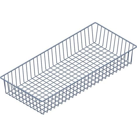 Drahtkorb Höhe 120 mm Breite 800 mm Tiefe 350 mm weißaluminium mit 2 Trägern