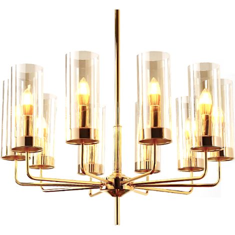 Lampadario Eterion 10 Cognac - Lampadario ambrato da 70 cm (1/3)
