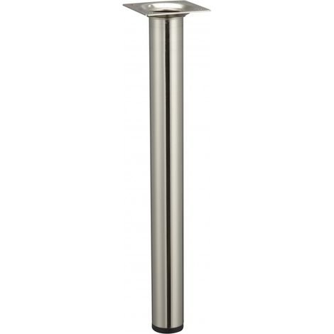 Pata de mesa de centro cilíndrica fija de acero gris cepillado, 30 cm HETTICH