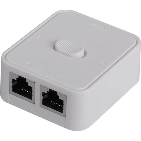 Switch réseau 2 ports, RJ45, sélecteur de switch réseau 2 ports, 100 m 2 en 1 ou 1 entrée 2 sorties (1/4)