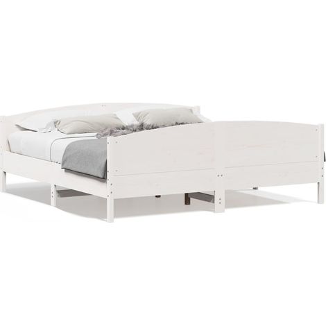 Maison Exclusive - Giroletto senza Materasso Bianco 200x200 cm Legno Massello Pino (1/5)