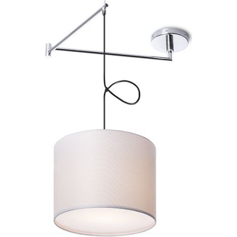 Lampada BROADWAY a sospensione con braccio bianco cromo 230V E27 42W