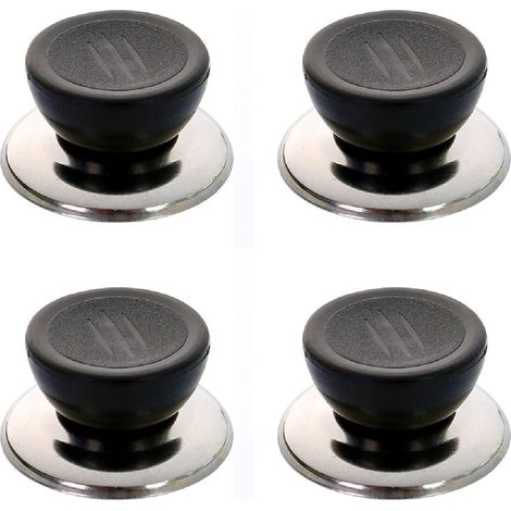 4 Pièces,Bouton de Couvercle de Casserole,Remplacer Le Bouton,Poignée du Couvercle,Le Noir,Pour Poignées de Vouvercle en Verre (1/5)