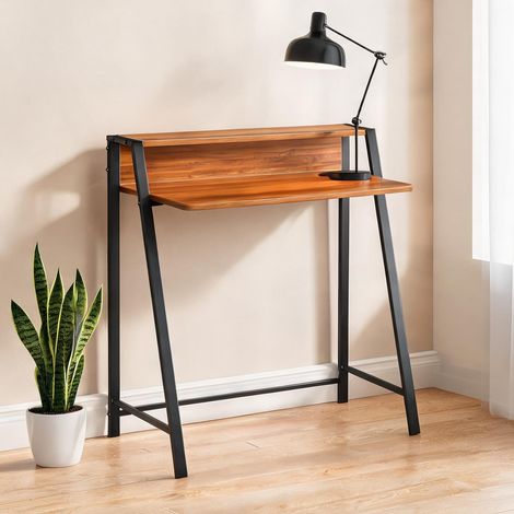 Bureau coloris walnuss noir en mDF fer 84 x 45 x 85 cm (1/5)